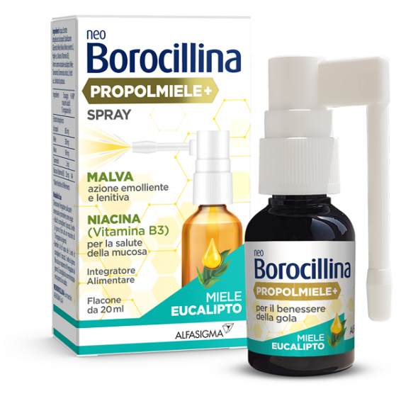 NeoBorocillina Propolmiele+ Spray Gola Gusto Miele Eucalipto 20ml