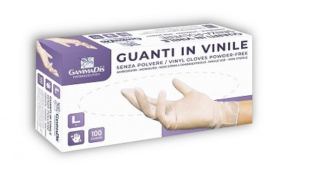 GUANTI VINILE S/POLV M 100PZ
