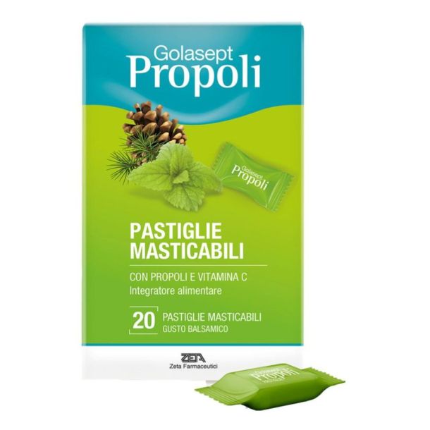 Golasept Propoli e Vitamina C, Gusto Balsamico, 20 Compresse Masticabili