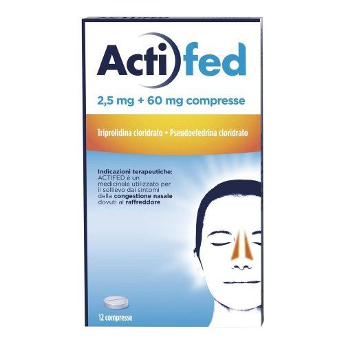 Actifed 2,5 mg 12 Compresse Congestione Nasale e Raffreddore