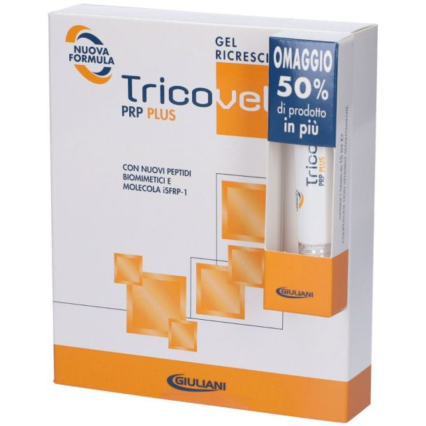 Tricovel PRP Plus Gel Ricrescita 2X15ml (in omaggio 50% prodotto)
