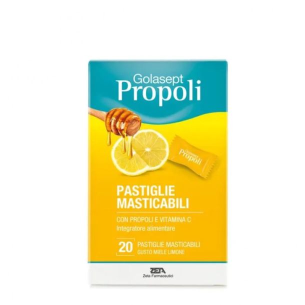 Golasept Propoli e Vitamina C, Gusto Miele e Limone, 20 Compresse Masticabili
