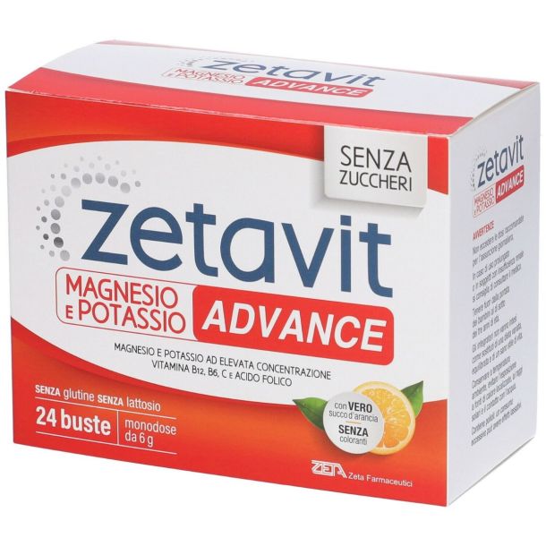 Zetavit Magnesio e Potassio Advance Integratore Alimentare 24 bustine