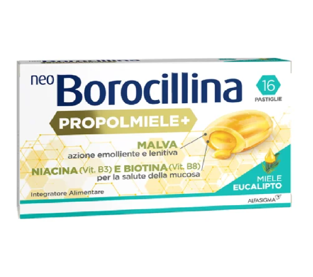 Neoborocillina Propolmiele+ Miele/Eucalipto 16 Pastiglie